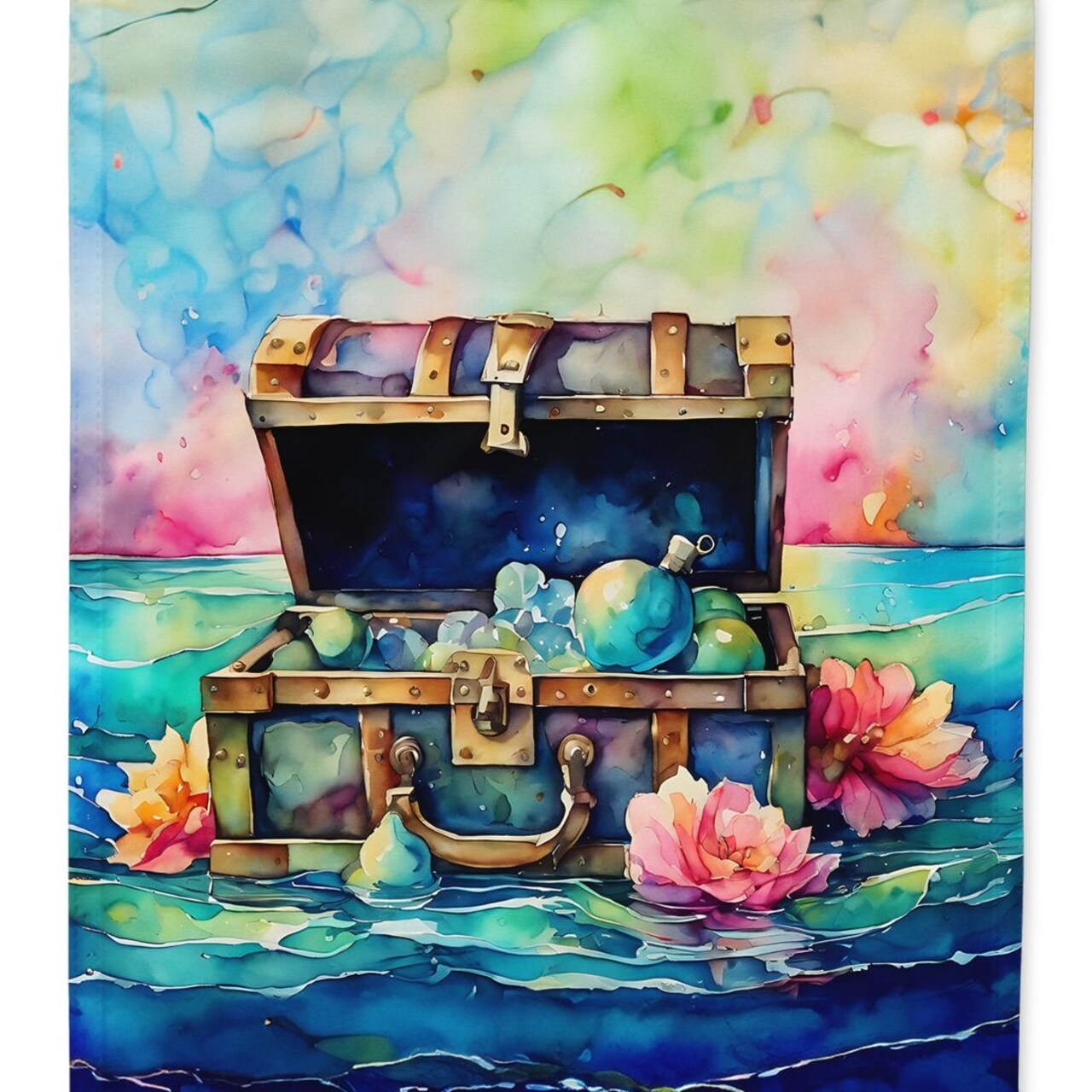Edge Collections - 28" X 40" - Multicolor - Treasure Chest Large Size Porch Sleeveative - 1 Piece